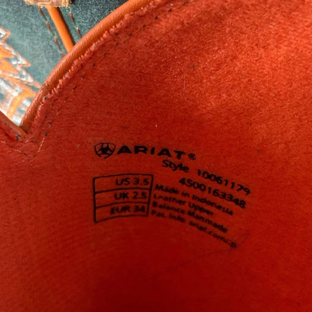 Ariat | Kids Brown Leather Orange/Green Design WorkHog XT Coil Western Boot 3.5